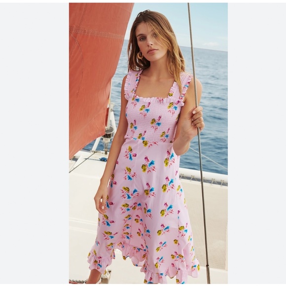 Ganni Dresses & Skirts - Ganni Floral Smocked Dress- Shopbop Exclusive